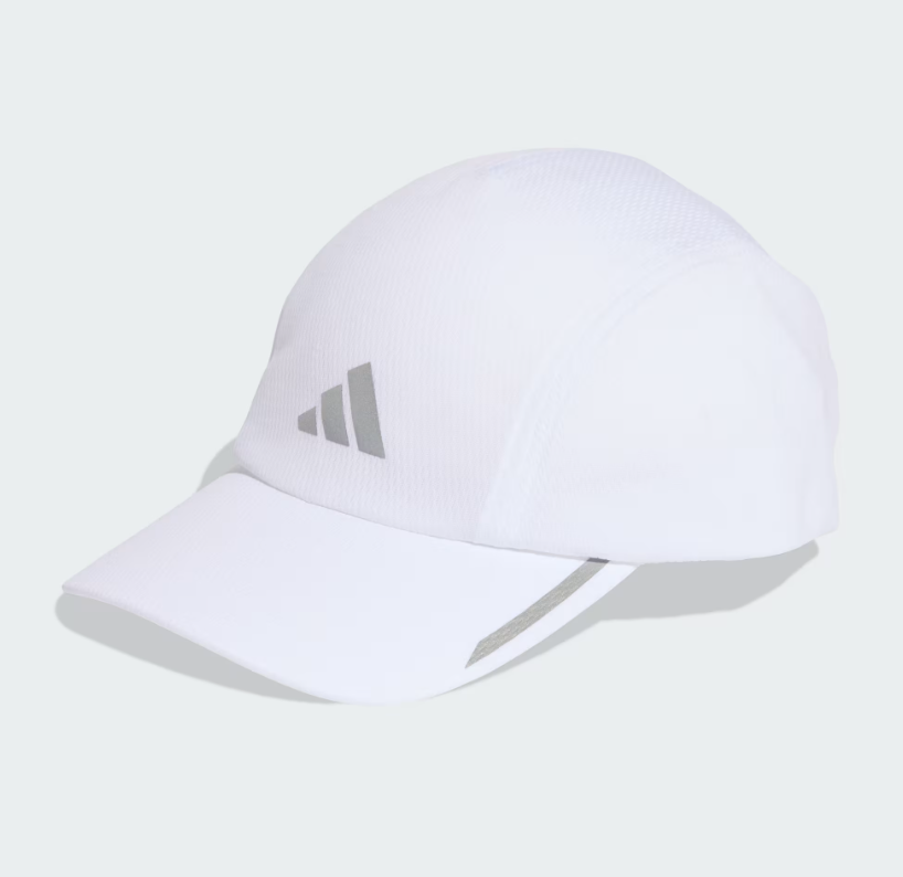 AA-H32 (Adidas running mesh 4 panel cap climacool strap cap osfm white/reflective silver) 52692167
