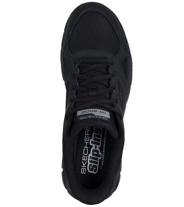 S-Y12 (Skechers track ezral wide fit shoes black) 62696956