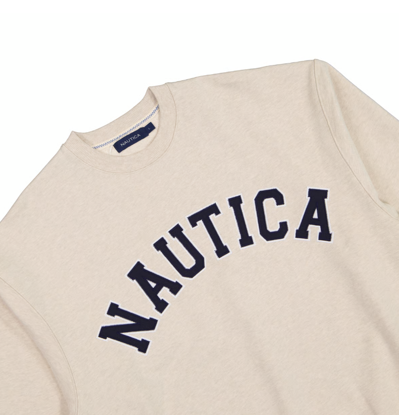 NTA-P16 (Nautica oversize arch sweatshirt beige) 626910435