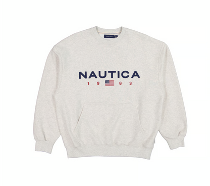 NTA-Q16 (Nautica oversize 83 flag sweatshirt light grey) 62698261