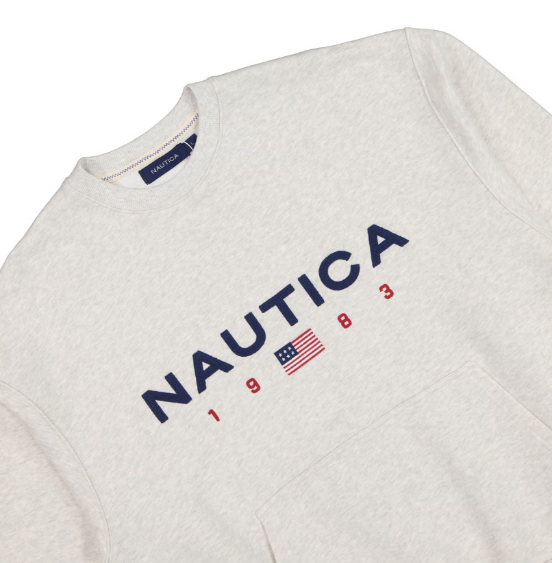 NTA-Q16 (Nautica oversize 83 flag sweatshirt light grey) 62698261
