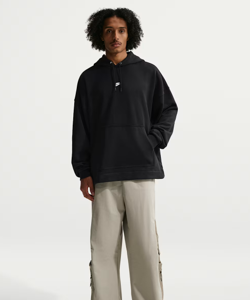 NA-A50 (Nike sportswear club oversized french terry pullover hoodie black/white) 62695217