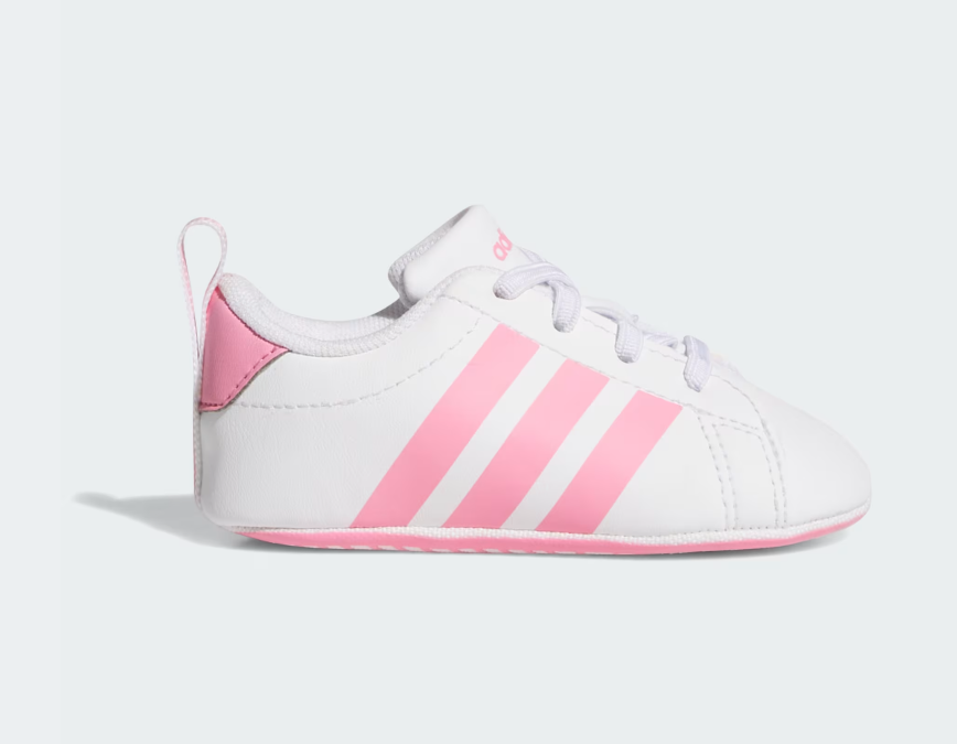 A-B73 (Adidas grand court crib baby first step shoes white/bliss pink) 72692646