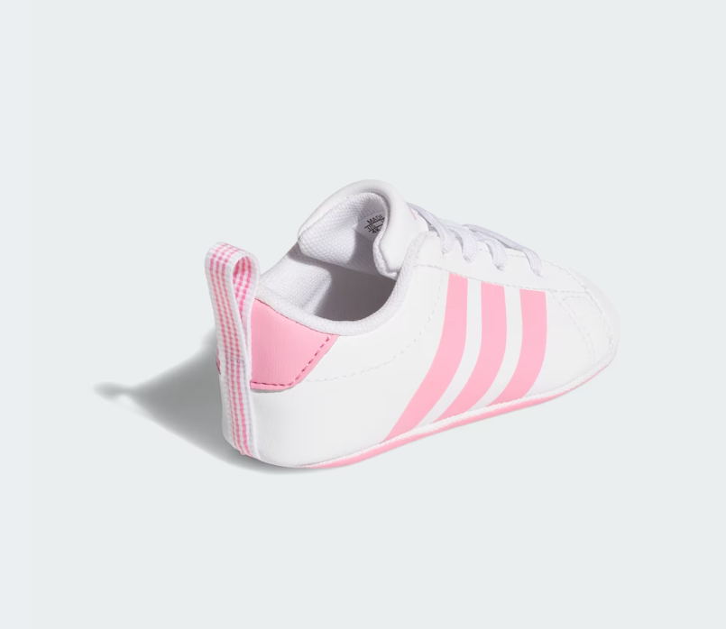 A-B73 (Adidas grand court crib baby first step shoes white/bliss pink) 72692646