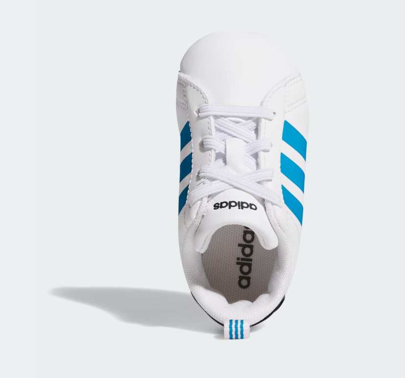 A-C73 (Adidas grand court crib baby first step shoes white/lucid ray blue) 72692646