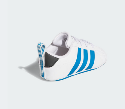 A-C73 (Adidas grand court crib baby first step shoes white/lucid ray blue) 72692646