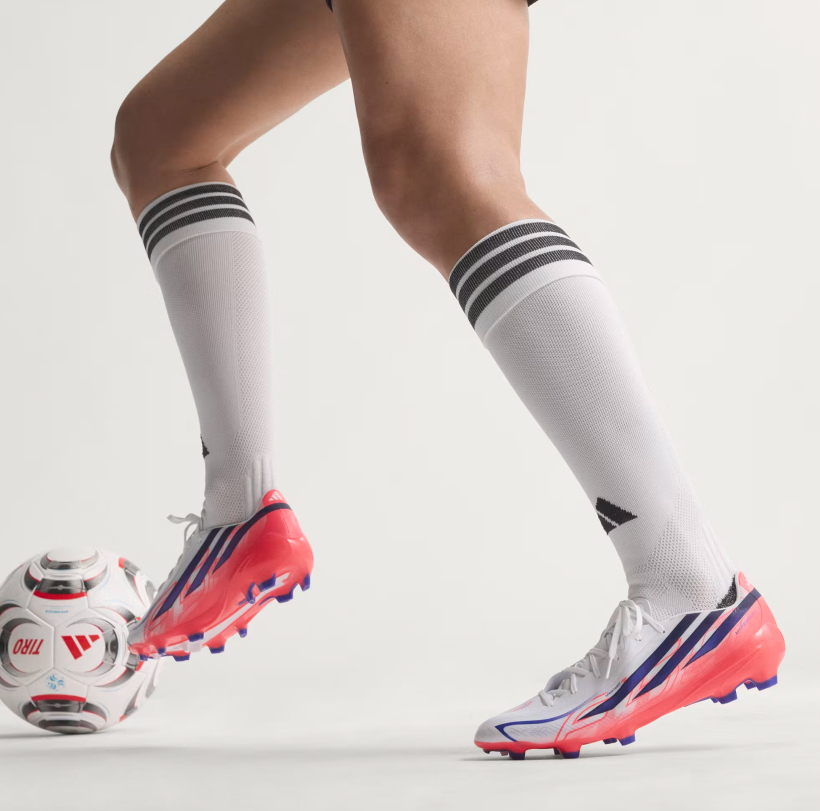 A-H73 (Adidas F50 hyperfast league firm ground boot white/solar purple/solar turbo) 72698178