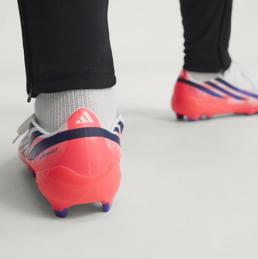 A-H73 (Adidas F50 hyperfast league firm ground boot white/solar purple/solar turbo) 72698178