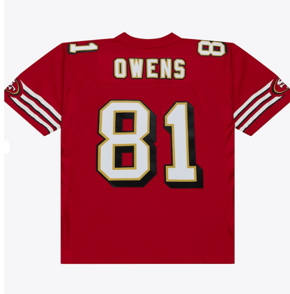 MNA-H52 (Mitchell & ness nfl san francisco 49ers 1996 terrell owens legacy jersey red) 726910869