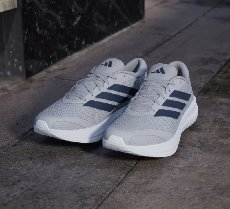 A-J73 (Adidas run flacon 6 cloudfoam running shoes grey/dark blue/black) 72695292