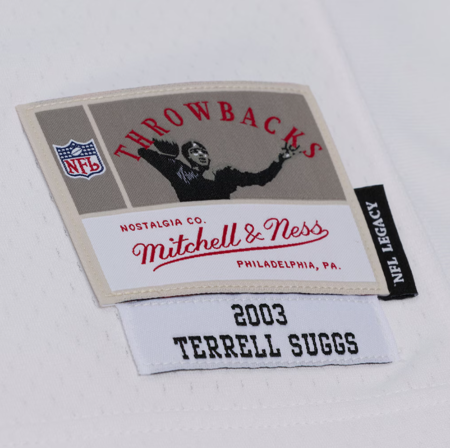 MNA-E52 (Mitchell & ness baltimore ravens 2003 terrell suggs Legacy Jersey white) 726910869