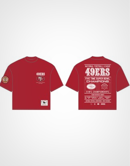 MNA-X52 (Mitchell & ness san francisco 49ers scoreboard box fit t-shirt red) 82693913