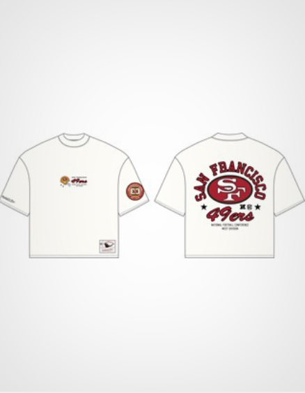 MNA-Y52 (Mitchell & ness san francisco 49ers script box fit t-shirt vintage white) 82693913