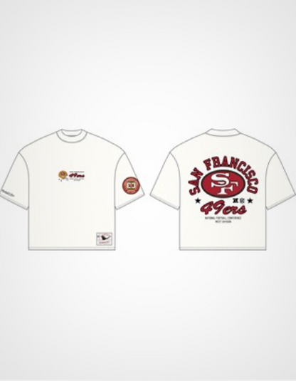 MNA-Y52 (Mitchell & ness san francisco 49ers script box fit t-shirt vintage white) 82693913