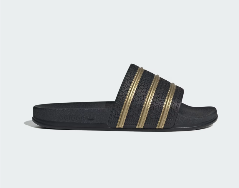 A-U73 (Adidas adilette og cloud foam slides black/metallic gold) 92693052