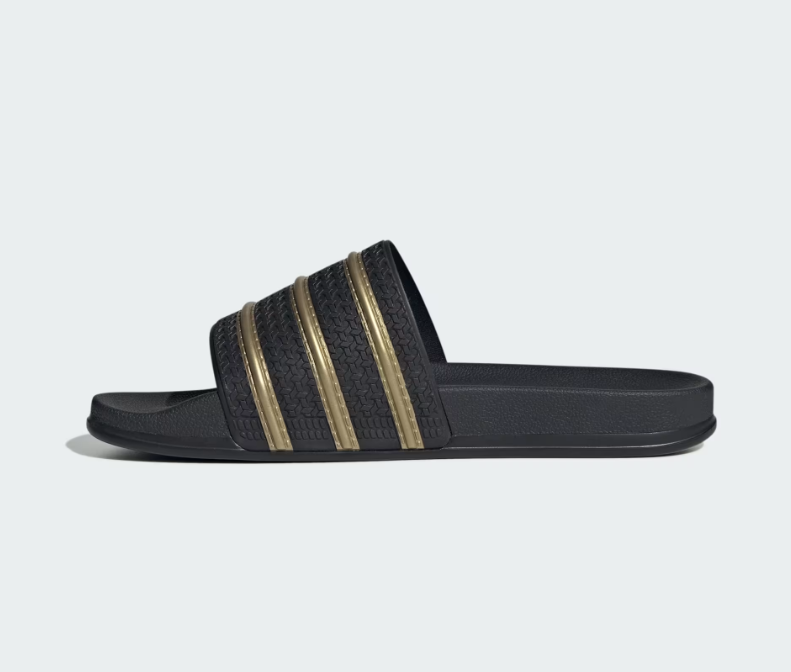 A-U73 (Adidas adilette og cloud foam slides black/metallic gold) 92693052