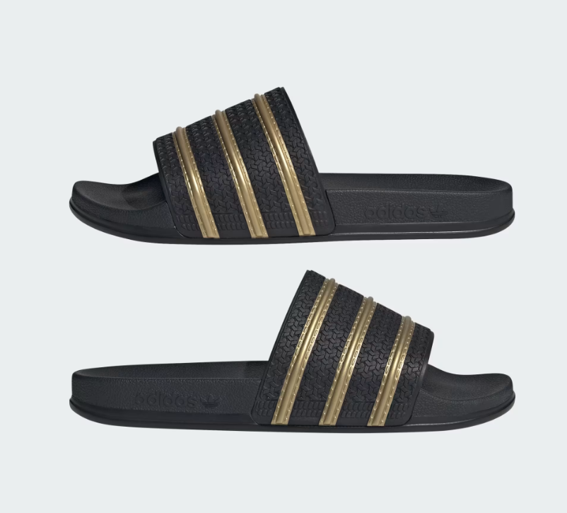 A-U73 (Adidas adilette og cloud foam slides black/metallic gold) 92693052