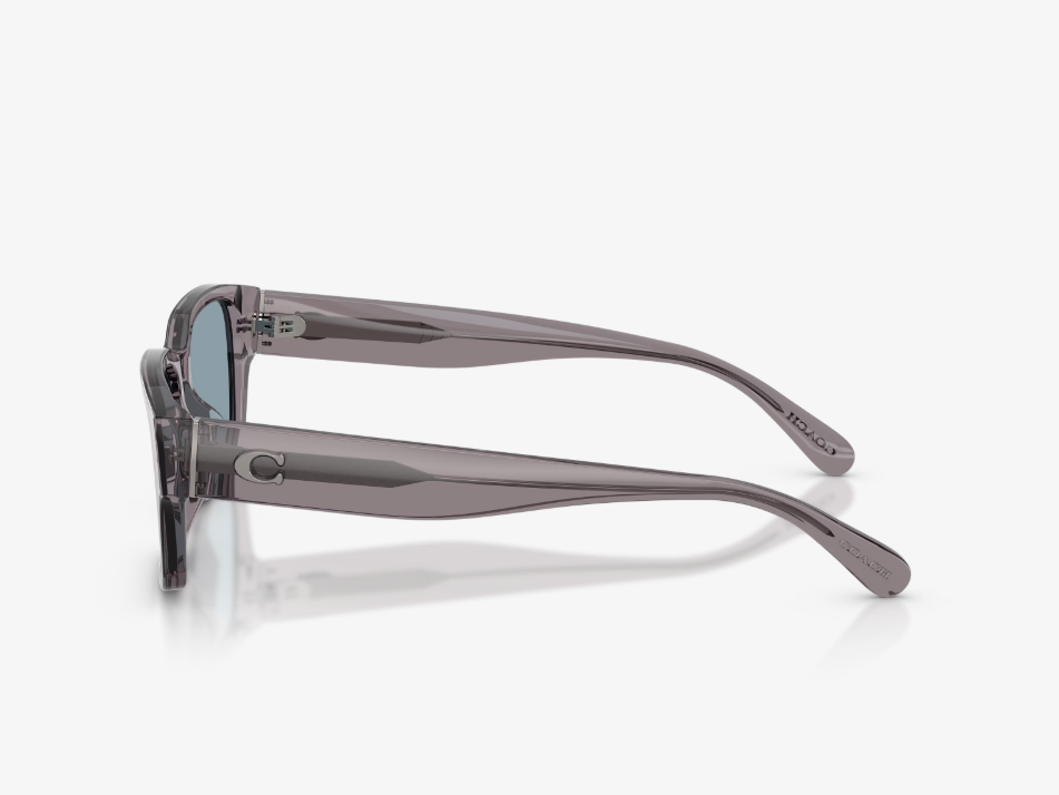 CO-C (Coach transparent grey frame/light blue solid lenses) 1026912172