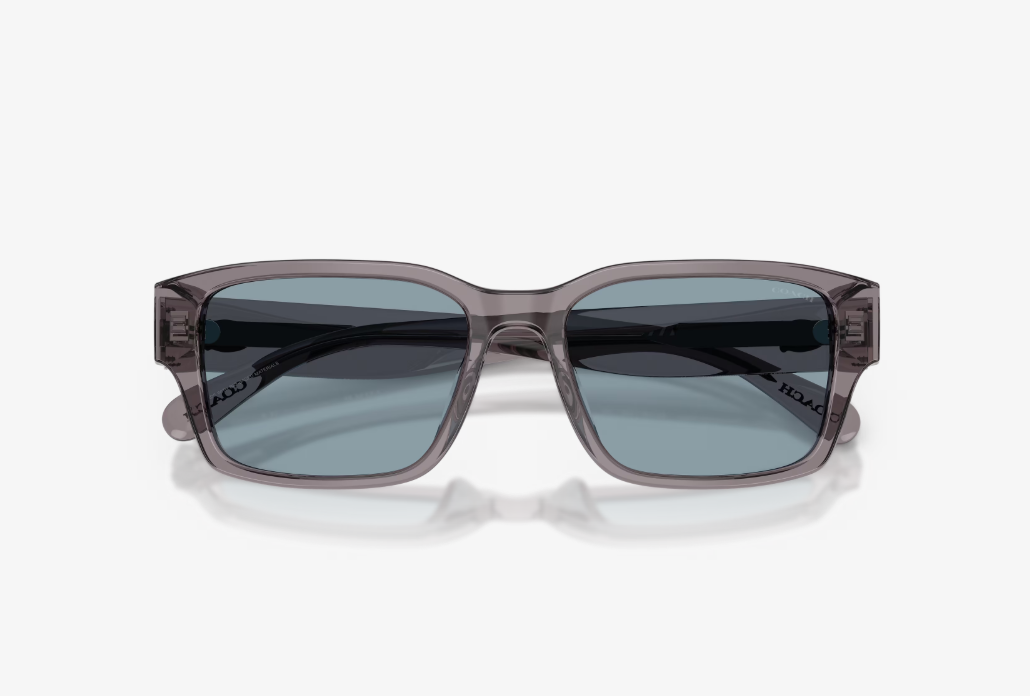 CO-C (Coach transparent grey frame/light blue solid lenses) 1026912172