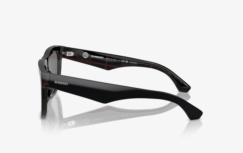 BB-D (Burberry sunglasses top black on vintage check frame/polarized dark grey lenses) 1026921467