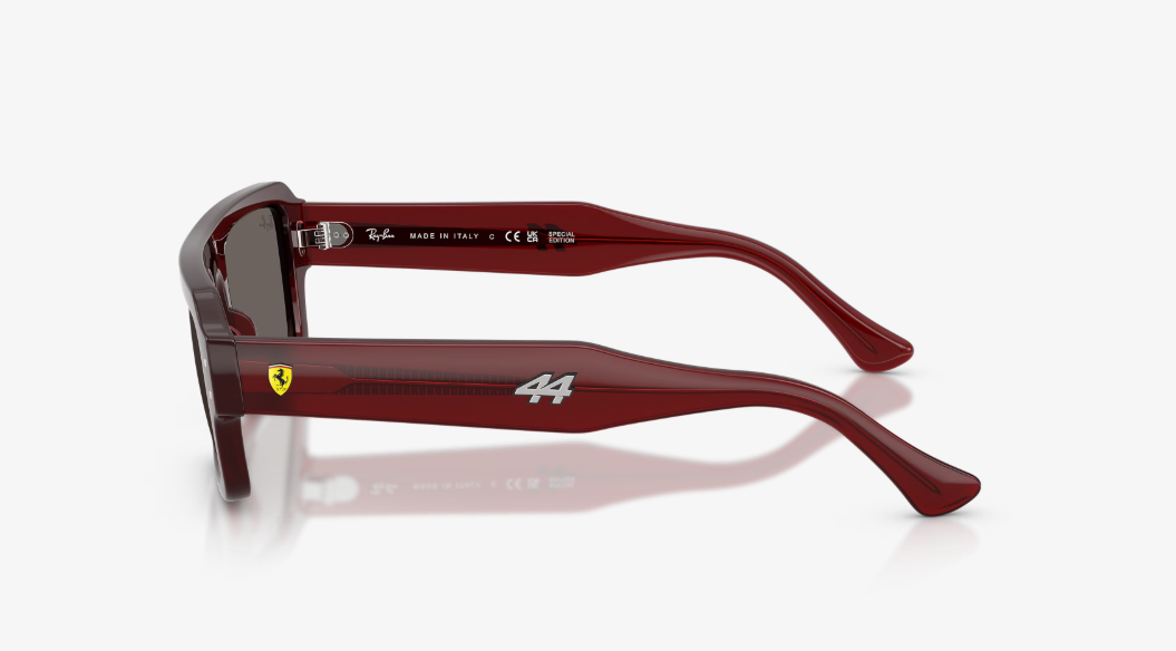 RB-L1 (Ray-ban Lewis Hamilton Driver Special Edition 2026 - Scuderia Ferrari Collection red transparent frame/dark grey lenses) 926919760