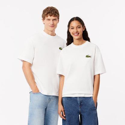 LCA-P21 (Lacoste croc signature loose fit t-shirt white) 12597391