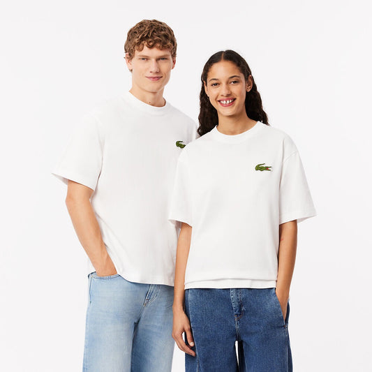 LCA-P21 (Lacoste croc signature loose fit t-shirt white) 12597391