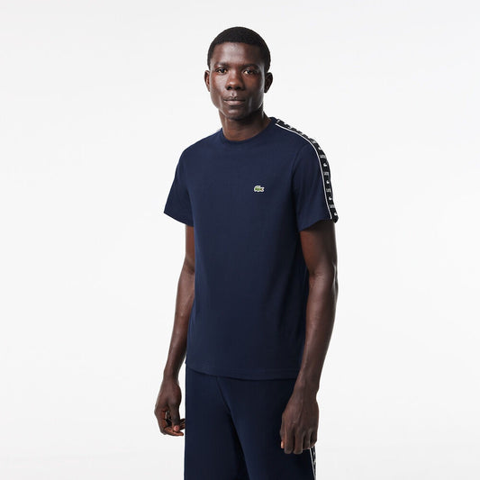 LCA-R20 (Lacoste heavy jersey logo stripe t-shirt navy) 112496087