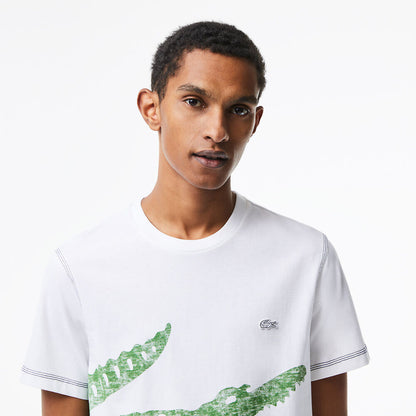 LCA-G18 (Lacoste summer pack faded large print design t-shirt white) 112396957