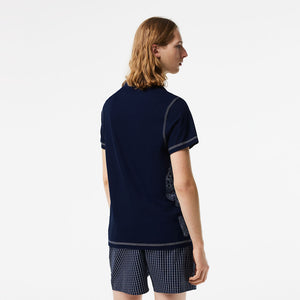 LCA-H18 (Lacoste summer pack faded large print design t-shirt navy blue) 112396957
