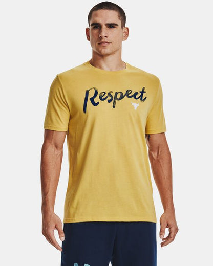 UAA-Q7 (Mens project rock respect short sleeve tee field yellow/academy) 52292608