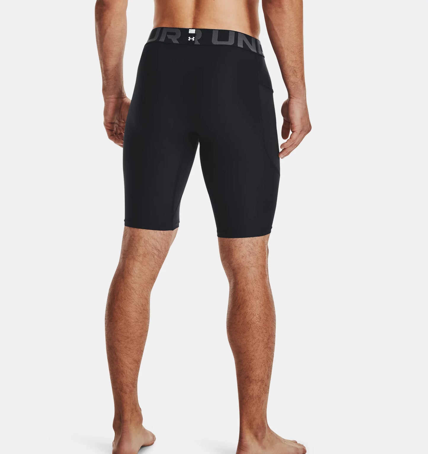 UAA-W10 (Under armour mens heatgear pocket long shorts black/white) 102392608