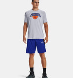 UAA-D11 (Under armour mens baseline 10 inch shorts royal/white) 112393043