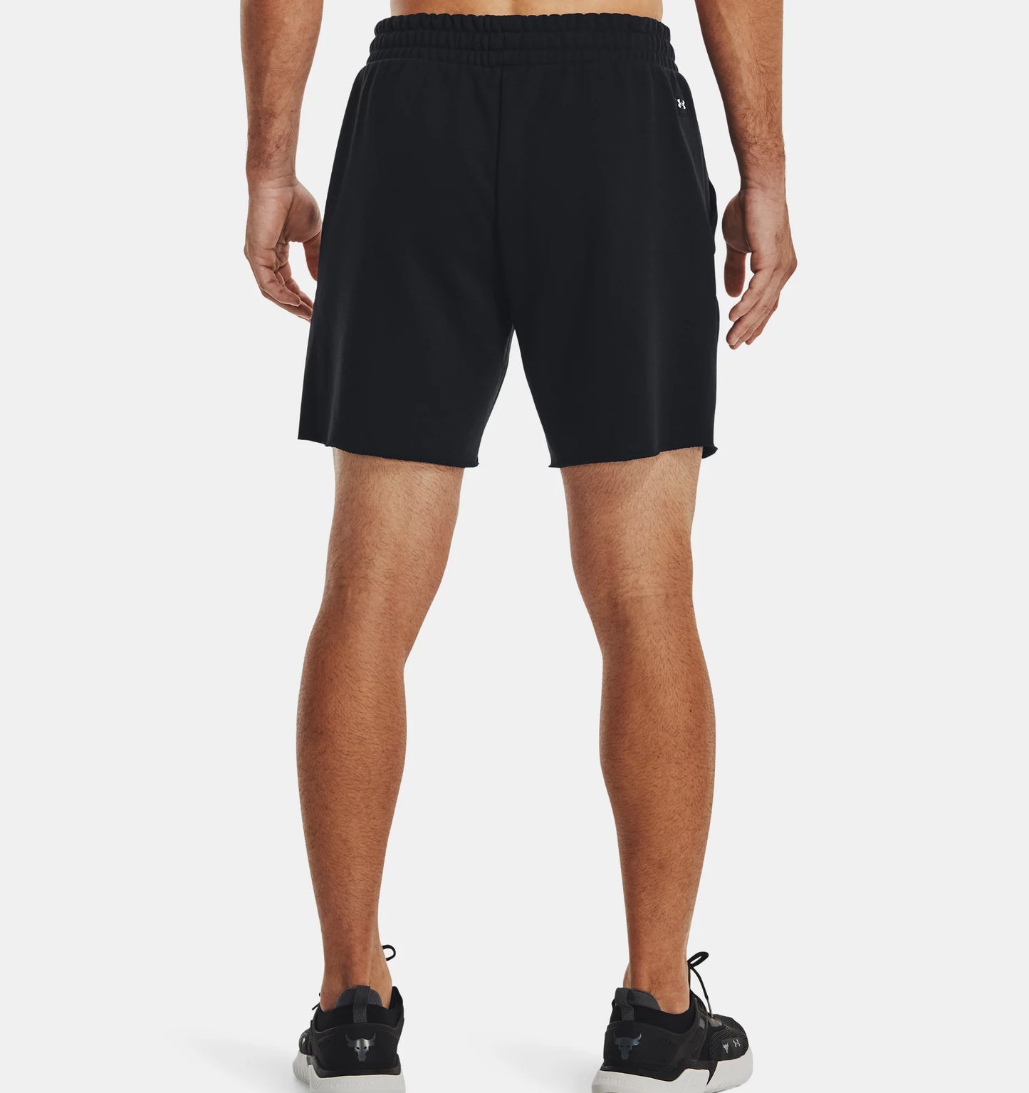 UAA-D9 (Under armour mens project rock heavy weight terry shorts black/ivory)