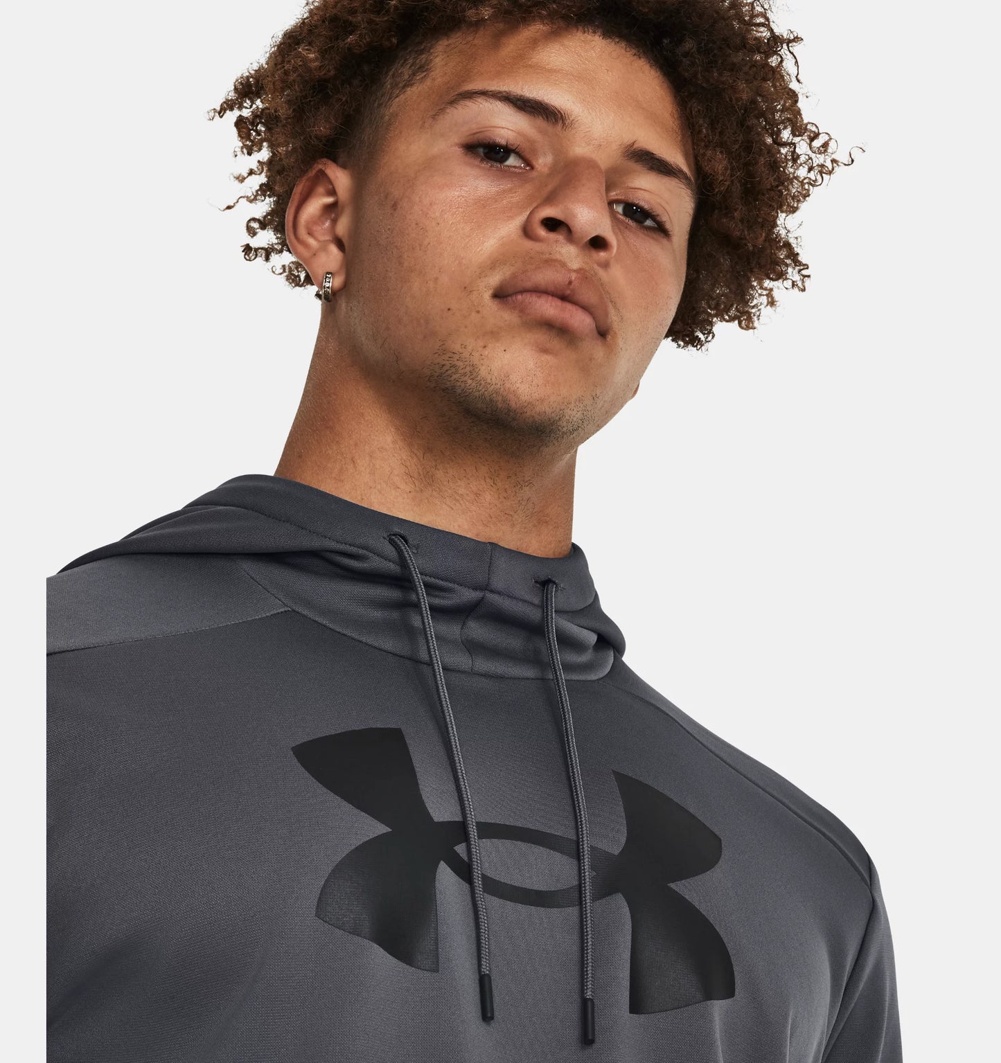 UAA-K11 (Under armour mens armour fleece big logo hoodie pitch gray/black) 122395217