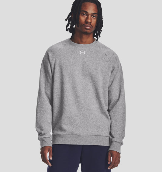 UAA-Y12 (Under armour mens rival fleece crew castle rock/light heather/white) 72493913