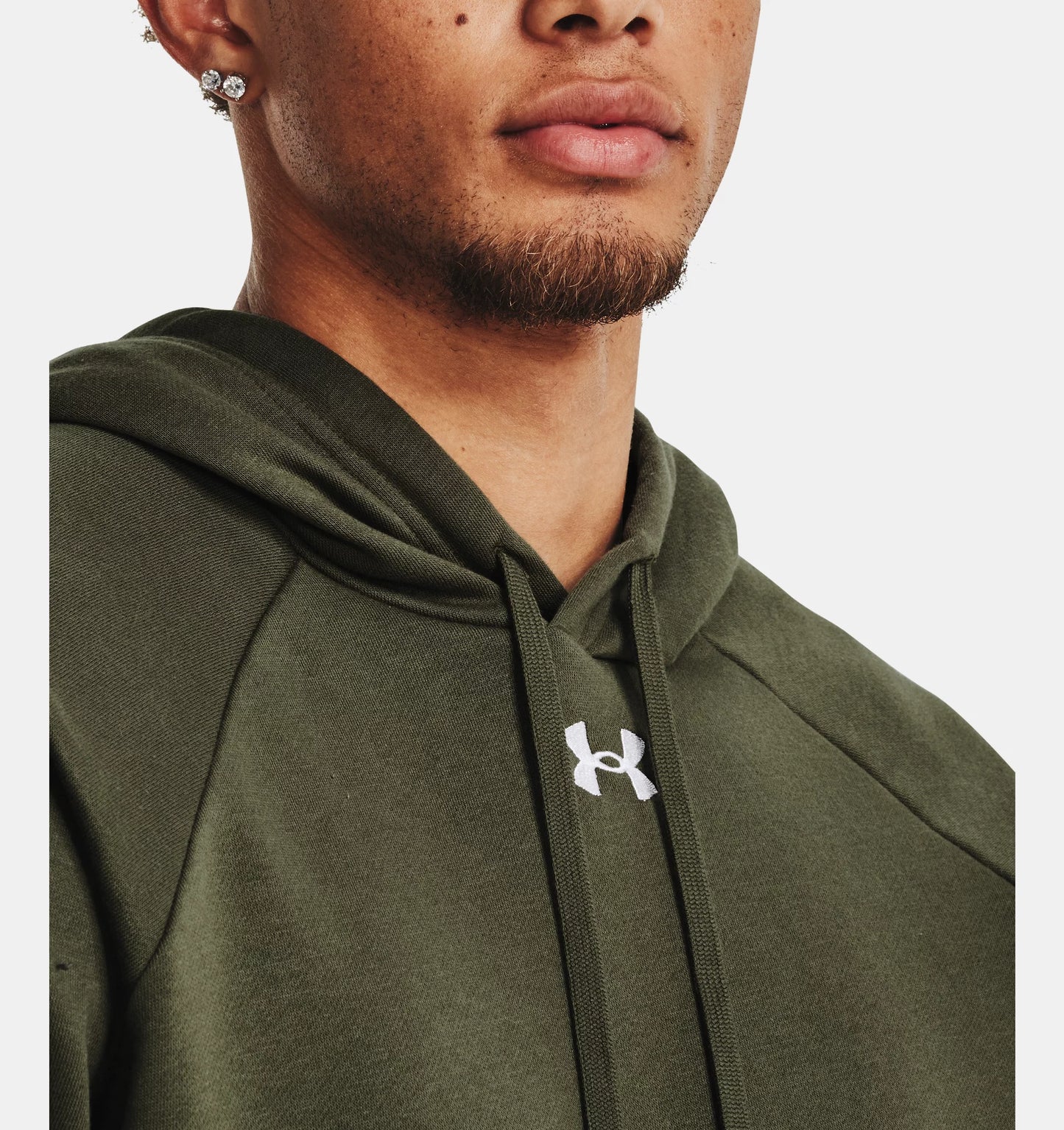 UAA-Z12 (Under armour mens rival fleece hoodie marine od green/white) 72494247