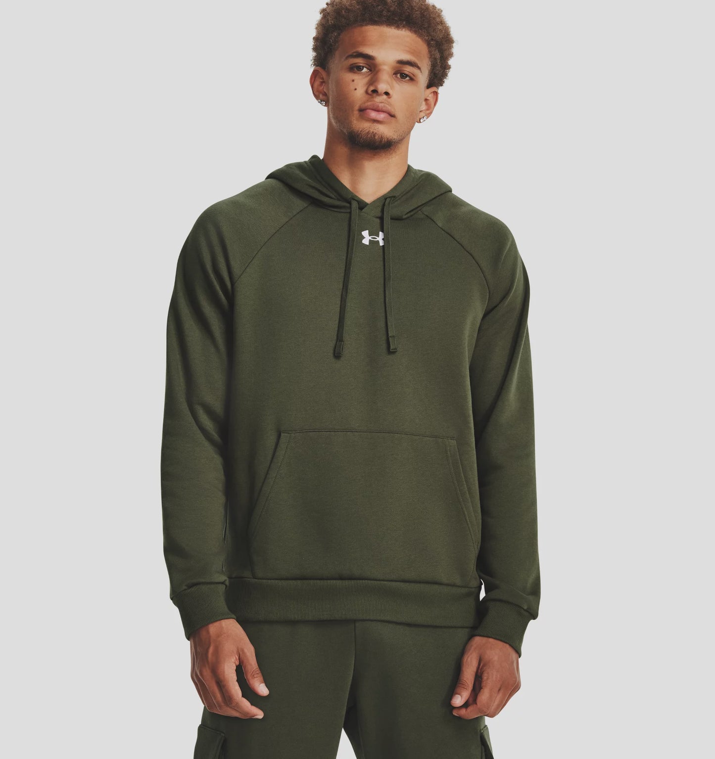 UAA-Z12 (Under armour mens rival fleece hoodie marine od green/white) 72494247