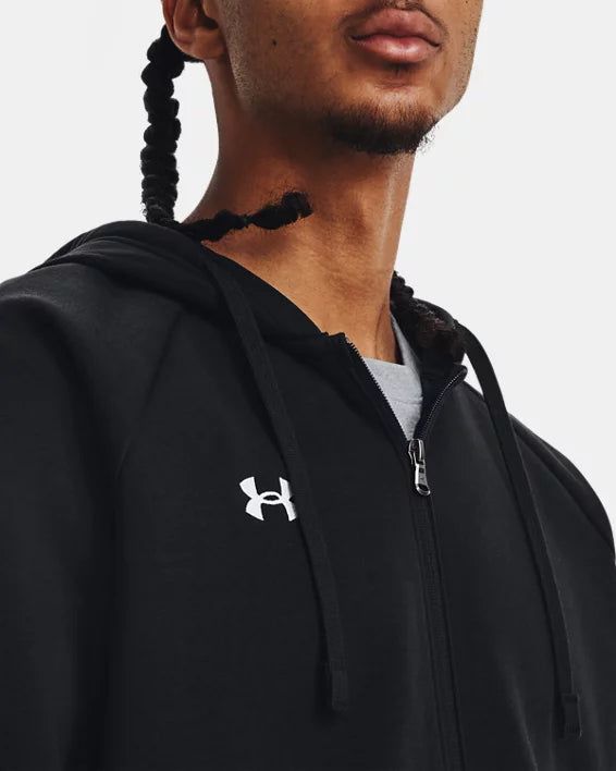 UAA-E13 (Under armour mens rival fleece full-zip hoodie black/white) 72494247