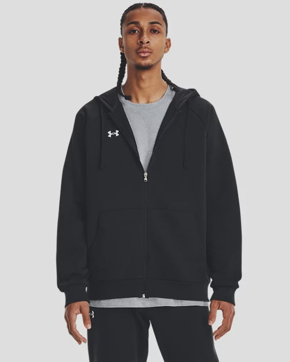 UAA-E13 (Under armour mens rival fleece full-zip hoodie black/white) 72494247