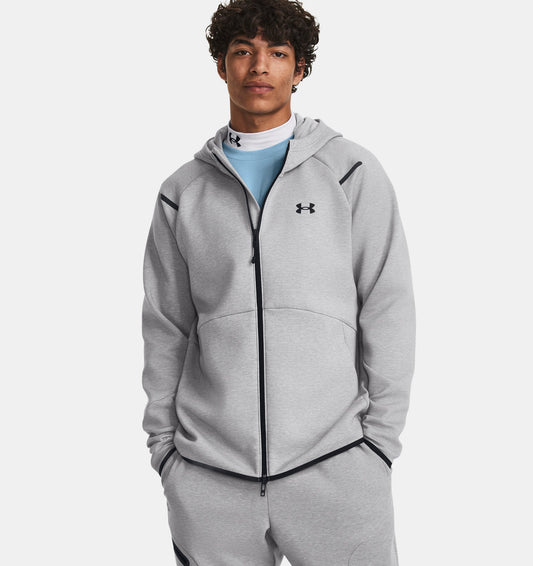 UAA-J12 (Under armour mens unstoppable fleece full zip hoodie mod gray/black) 52497391