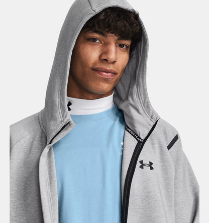 UAA-J12 (Under armour mens unstoppable fleece full zip hoodie mod gray/black) 52497391