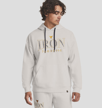 UAA-M10 (Under armour mens project rock rival hoodie white clay/heritage red) 82395652