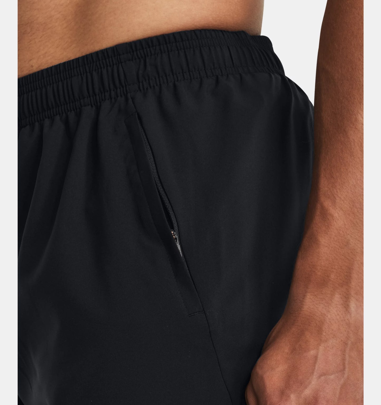 UAA-G11 (Under armour men's project rock leg day 5" woven shorts black/pitch gray) 112393478