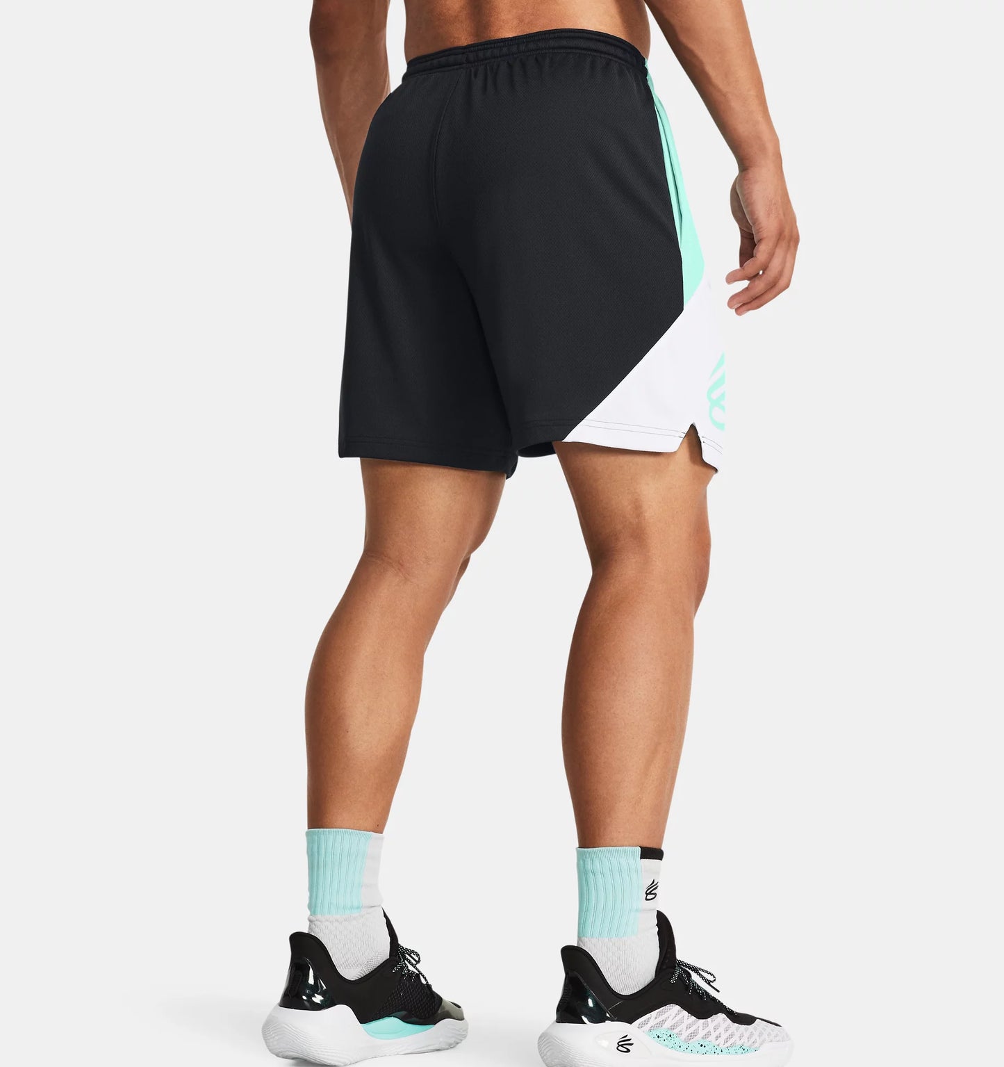 UAA-H11 (Under armour men's curry splash short black/neo turquoise) 112393478