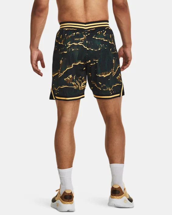UAA-R10 (Under armour mens curry mesh shorts 1 black/mesa yellow) 82395217 UNDER ARMOUR