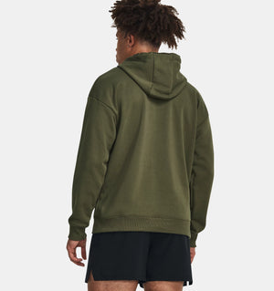 UAA-Q10 (Under armour mens project rock heavy weight terry hoodie marine/green/white) 82395652