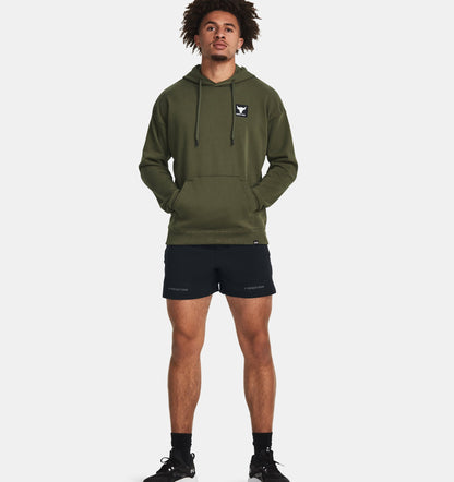 UAA-Q10 (Under armour mens project rock heavy weight terry hoodie marine/green/white) 82395652