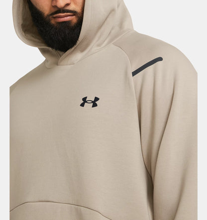 UAA-L12 (Under armour mens unstoppable fleece hoodie timberwolf taupe/black) 52496956