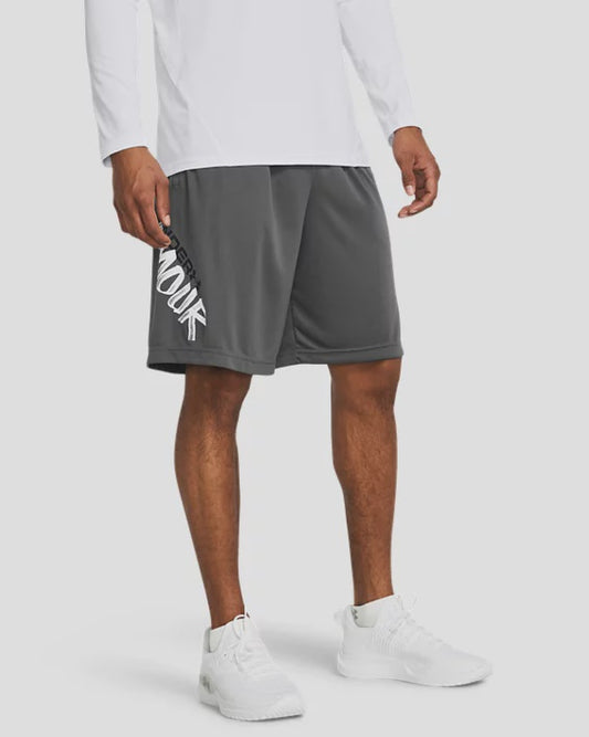 UAA-S12 (Under armour men's tech wordmark shorts castle rock/black) 62492608